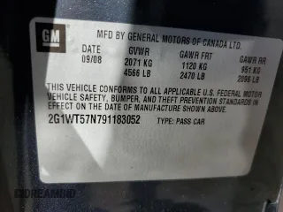 2009 Chevrolet Impala LT with VIN 2G1WT57N791183052, listed as a Copart auction lot 49682794 with 114,986 mi miles and Salvage Title. Bid and sale history available at DreamBid. Image 12.