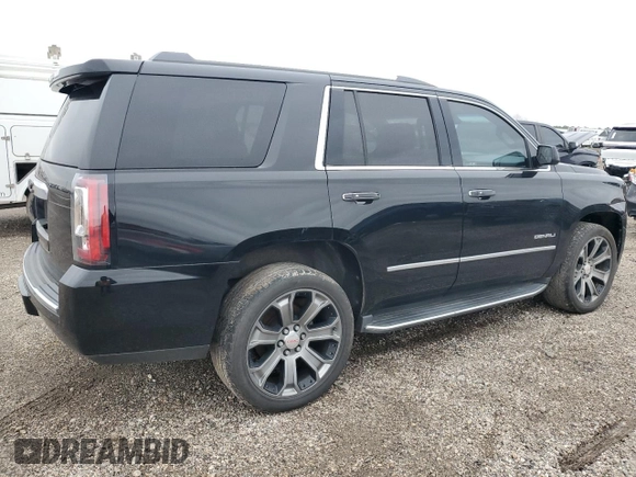 2017 GMC Yukon Denali with VIN 1GKS1CKJ9HR209990, listed as a Copart auction lot 43654895 with 0 mi miles and Salvage Title. Bid and sale history available at carsss.com. Image 3.
