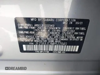 2021 Subaru Forester Premium with VIN JF2SKAJC8MH522840, listed as a IAAI auction lot 42059672 with 76,698 mi miles. Bid and sale history available at carsss.com. Image 9.