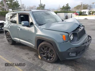2018 Jeep Renegade Latitude with VIN ZACCJABBXJPJ52701, listed as a IAAI auction lot 41549418 with 106,797 mi miles. Bid and sale history available at carsss.com. Image 1.