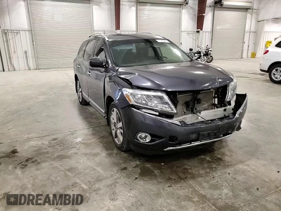 2014 Nissan Pathfinder Platinum with VIN 5N1AR2MM8EC673493, listed as a Copart auction lot 61280545 with 100,569 mi miles and Salvage title. Bid and sale history available at DreamBid. Image 14.