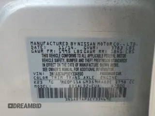 2014 Nissan Sentra SV with VIN 3N1AB7AP5EY334690, listed as a Copart auction lot 62394735 with 144,264 mi miles and Salvage title. Bid and sale history available at DreamBid. Image 12.