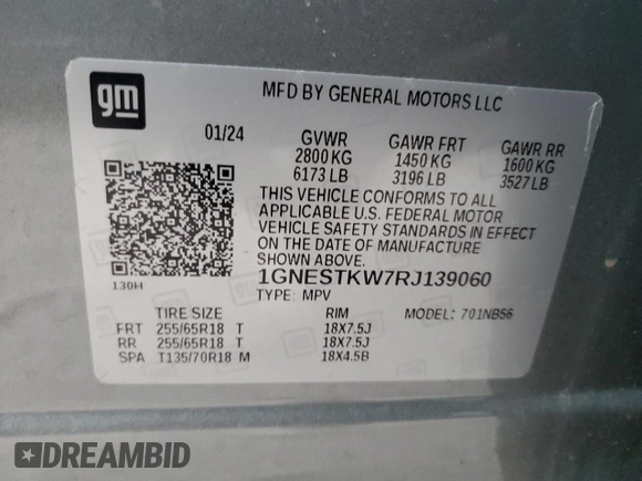 2024 Chevrolet Traverse LS with VIN 1GNESTKW7RJ139060, listed as a Copart auction lot 44083325 with 20,603 mi miles and Salvage title. Bid and sale history available at DreamBid. Image 13.
