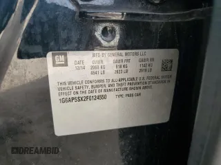 2015 Cadillac CTS RWD z VIN 1G6AP5SX2F0124550, wystawiony jako Copart lot #47004245 z przebiegiem 124 466 mil mil oraz Szkoda całkowita • Salvage title. Historia ofert i sprzedaży dostępna na DreamBid. Obrazek 13.