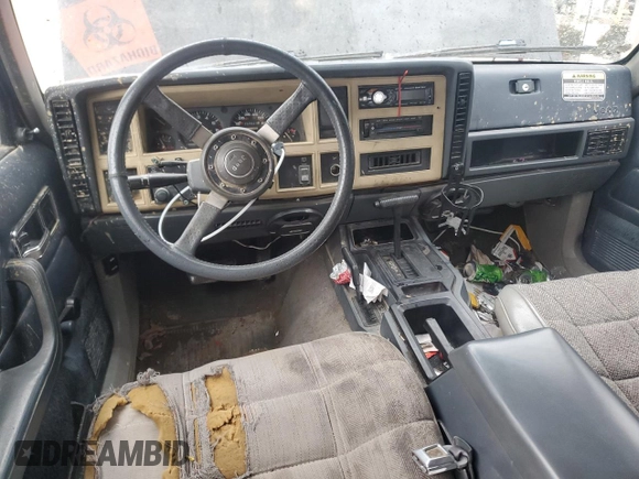 1993 Jeep Cherokee Sport with VIN 1J4FJ68S6PL506709, listed as a Copart auction lot 86638434 with 253,923 mi miles and Salvage Title. Bid and sale history available at carsss.com. Image 8.