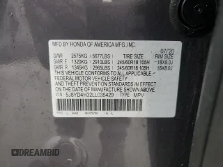 2020 Acura MDX z VIN 5J8YD4H32LL035429, wystawiony jako Copart lot #60234615 z przebiegiem 67 641 mil mil oraz Szkoda całkowita • Salvage title. Historia ofert i sprzedaży dostępna na DreamBid. Obrazek 14.