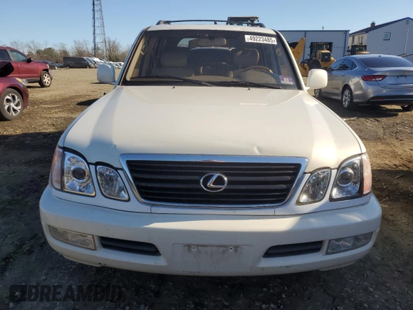 2002 Lexus LX 470 z VIN JTJHT00W123521886, wystawiony jako Copart lot #49223485 z przebiegiem 190 398 mil mil oraz Czysty tytuł • Clean title. Historia ofert i sprzedaży dostępna na DreamBid. Obrazek 5.