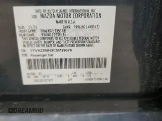 2012 Mazda 6 i Sport with VIN 1YVHZ8BH3C5M29676, listed as a Copart auction lot 55242715 with 199,240 mi miles and Salvage Title. Bid and sale history available at DreamBid. Image 13.