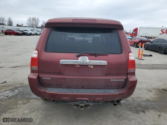 2006 Toyota 4Runner SR5 with VIN JTEBT14R868033977, listed as a Copart auction lot 42383785 with 265,616 mi miles and Salvage Title. Bid and sale history available at carsss.com. Image 6.