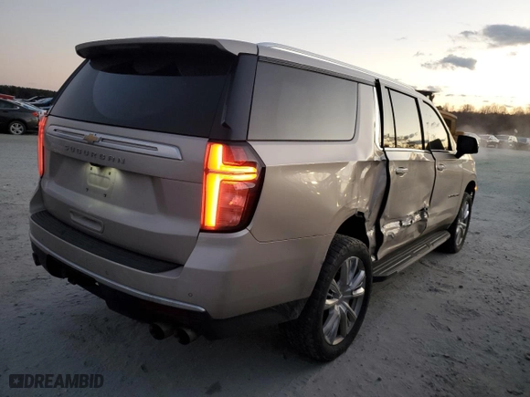 2021 Chevrolet Suburban High Country with VIN 1GNSKGKL9MR146750, listed as a Copart auction lot 41587165 with 89,110 mi miles and Salvage Title. Bid and sale history available at carsss.com. Image 3.