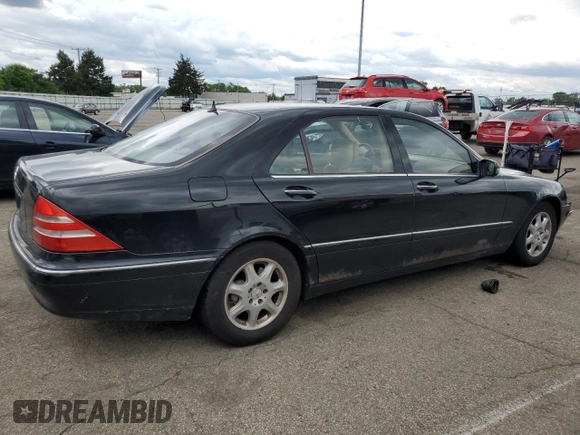 2002 Mercedes-Benz S 500 z VIN WDBNG75J62A235493, wystawiony jako Copart lot #58168615 z przebiegiem 5 702 mil mil oraz Szkoda całkowita • Salvage title. Historia ofert i sprzedaży dostępna na DreamBid. Obrazek 3.