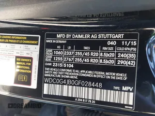 2016 Mercedes-Benz GLC 300 with VIN WDC0G4JB0GF028448, listed as a IAAI auction lot 41891040 with 122,980 mi miles and . Bid and sale history available at DreamBid. Image 9.