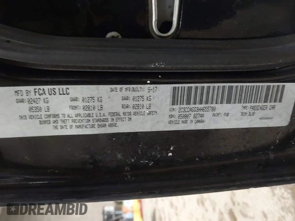 2017 Chrysler 300 S with VIN 2C3CCAGG3HH655780, listed as a IAAI auction lot 41358029 with 173,444 mi miles and . Bid and sale history available at carsss.com. Image 9.