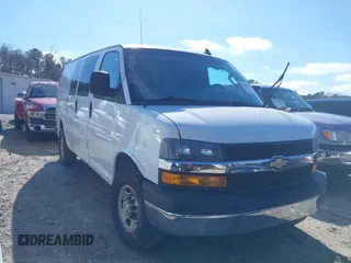 2021 Chevrolet Express Cargo Van with VIN 1GCWGAF77M1249962, listed as a IAAI auction lot 41638581 with 56,661 mi miles. Bid and sale history available at carsss.com. Image 1.