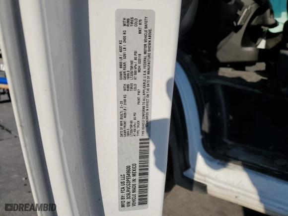 2023 Ram ProMaster Cargo Van with VIN 3C6LRVCG3PE549600, listed as a Copart auction lot 75925544 with 32,352 mi miles and Salvage Title. Bid and sale history available at carsss.com. Image 15.