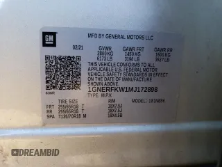 2021 Chevrolet Traverse LS with VIN 1GNERFKW1MJ172898, listed as a Copart auction lot 58162465 with 72,792 mi miles and Salvage title. Bid and sale history available at DreamBid. Image 13.