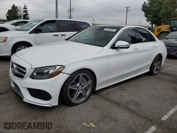 2017 Mercedes-Benz C 300 with VIN 55SWF4JB1HU179841, listed as a Copart auction lot 53890695 with 116,267 mi miles and Salvage Title. Bid and sale history available at DreamBid. Image 1.