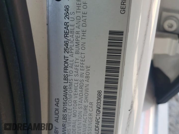2016 Audi A6 2.0T Premium Plus with VIN WAUDFAFC1GN033686, listed as a Copart auction lot 74600634 with 142,751 mi miles and Salvage Title. Bid and sale history available at carsss.com. Image 14.