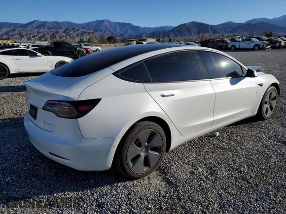 2021 Tesla Model 3 Long Range with VIN 5YJ3E1EB0MF059457, listed as a Copart auction lot 46277945 with 102,367 mi miles and Salvage Title. Bid and sale history available at carsss.com. Image 3.