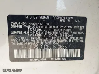2018 Subaru Forester with VIN JF2SJABC6JH510635, listed as a IAAI auction lot 41506311 with 113,324 mi miles. Bid and sale history available at carsss.com. Image 9.