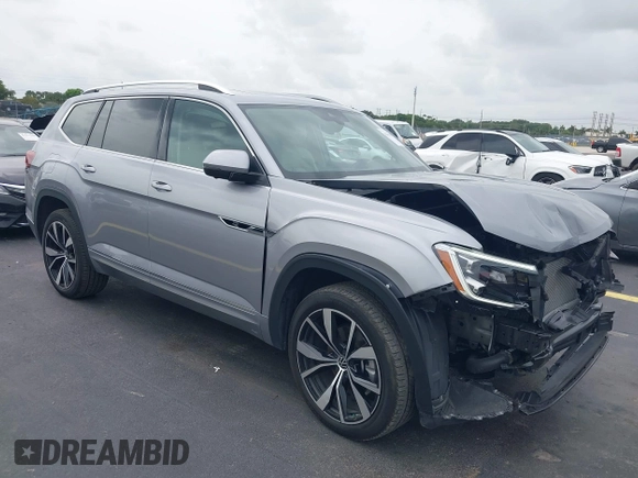 2024 Volkswagen Atlas SEL Premium R-Line with VIN 1V2FR2CA7RC595004, listed as a IAAI auction lot 42425330 with 16,171 mi miles and . Bid and sale history available at DreamBid. Image 1.