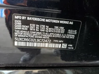 2020 BMW X5 xDrive40i with VIN 5UXCR6C02L9C72472, listed as a Copart auction lot 48023145 with 59,200 mi miles and Salvage title. Bid and sale history available at DreamBid. Image 12.
