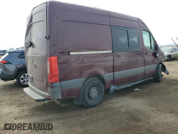 2020 Mercedes-Benz Sprinter Cargo with VIN W1Y70BGY2LT025308, listed as a Copart auction lot 77885824 with 64,196 mi miles and Salvage Title. Bid and sale history available at DreamBid. Image 3.