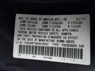 2012 Acura TL Technology z VIN 19UUA9F58CA008692, wystawiony jako IAAI lot #41354545 z przebiegiem 215 580 mil mil oraz . Historia ofert i sprzedaży dostępna na DreamBid. Obrazek 9.
