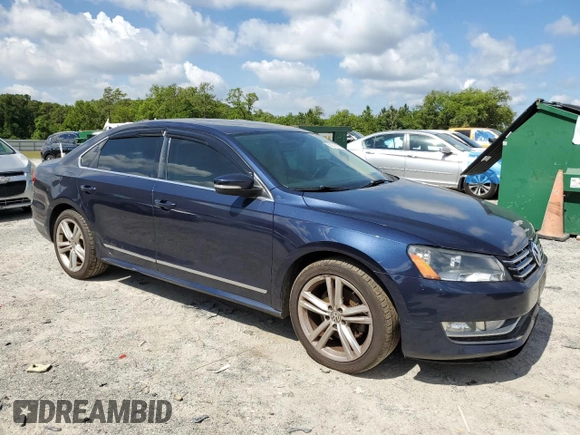 2014 Volkswagen Passat SEL Premium with VIN 1VWCN7A32EC018096, listed as a Copart auction lot 56972805 with 118,515 mi miles and Non repairable. Bid and sale history available at DreamBid. Image 4.