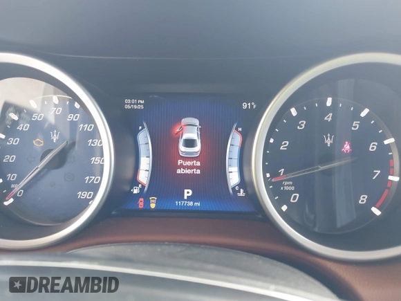 2016 Maserati Ghibli S with VIN ZAM57RSA3G1171238, listed as a IAAI auction lot 42290180 with 117,738 mi miles and . Bid and sale history available at DreamBid. Image 7.