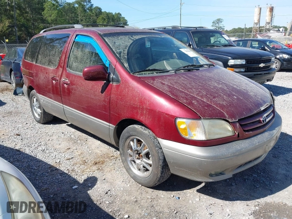 2001 Toyota Sienna LE with VIN 4T3ZF13C61U336492, listed as a IAAI auction lot 41896586 with 191,571 mi miles. Bid and sale history available at carsss.com. Image 1.