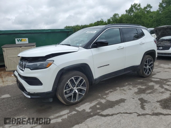 2024 Jeep Compass Limited with VIN 3C4NJDCN7RT166260, listed as a Copart auction lot 58562245 with 1,836 mi miles and Salvage title. Bid and sale history available at DreamBid. Image 1.