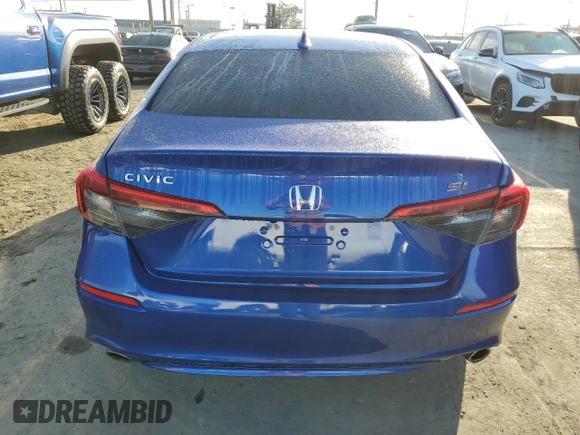 2022 Honda Civic Si with VIN 2HGFE1E51NH471195, listed as a Copart auction lot 77808714 with 24,759 mi miles and Clean Title. Bid and sale history available at DreamBid. Image 6.
