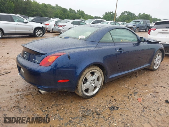 2005 Lexus SC 430 z VIN JTHFN48Y350069980, wystawiony jako IAAI lot #42358681 z przebiegiem 162 580 mil mil oraz . Historia ofert i sprzedaży dostępna na DreamBid. Obrazek 4.