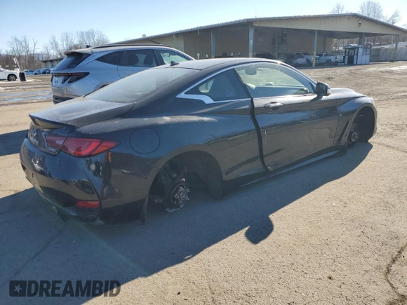 2022 Infiniti Q60 Red Sport 400 with VIN JN1FV7LL8NM680212, listed as a Copart auction lot 41955715 with Not provided miles and Salvage title. Bid and sale history available at DreamBid. Image 3.