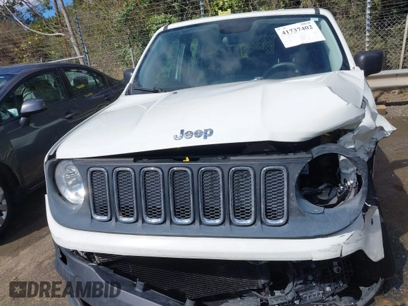 2017 Jeep Renegade Sport with VIN ZACCJAAB1HPE49242, listed as a IAAI auction lot 41737402 with 95,418 mi miles and . Bid and sale history available at DreamBid. Image 12.