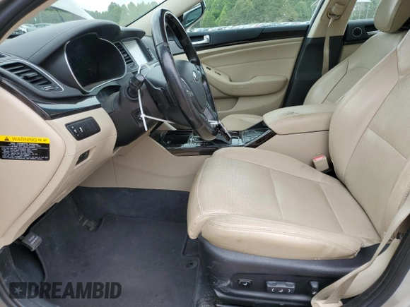 2014 Kia Cadenza Premium z VIN KNALN4D7XE5123003, wystawiony jako Copart lot #56565475 z przebiegiem 104 949 mil mil oraz Tytuł czysty. Historia ofert i sprzedaży dostępna na DreamBid. Obrazek 7.
