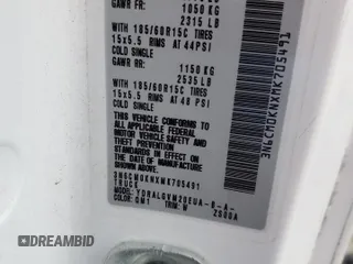 2021 Nissan NV200 SV z VIN 3N6CM0KNXMK705491, wystawiony jako Copart lot #43706585 z przebiegiem 53 507 mil mil oraz Szkoda całkowita • Salvage title. Historia ofert i sprzedaży dostępna na DreamBid. Obrazek 14.