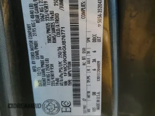 2016 Ford Escape SE z VIN 1FMCU9G96GUB76771, wystawiony jako Copart lot #59188375 z przebiegiem 167 300 mil mil oraz Szkoda całkowita • Salvage title. Historia ofert i sprzedaży dostępna na DreamBid. Obrazek 14.