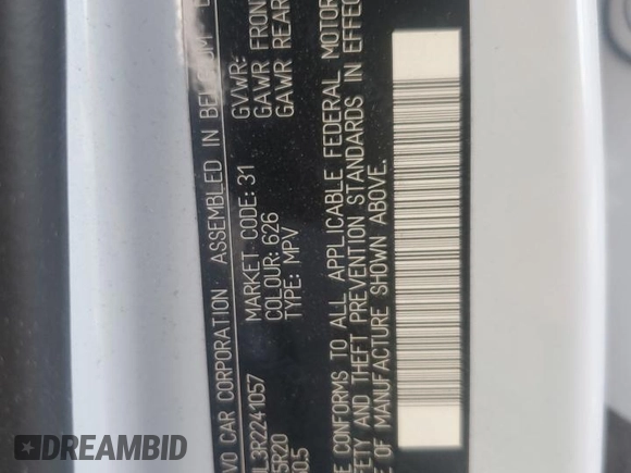 2024 Volvo XC40 Plus Dark Theme with VIN YV4L12UL3R2241057, listed as a Copart auction lot 43803265 with 9,396 mi miles and Salvage title. Bid and sale history available at DreamBid. Image 14.