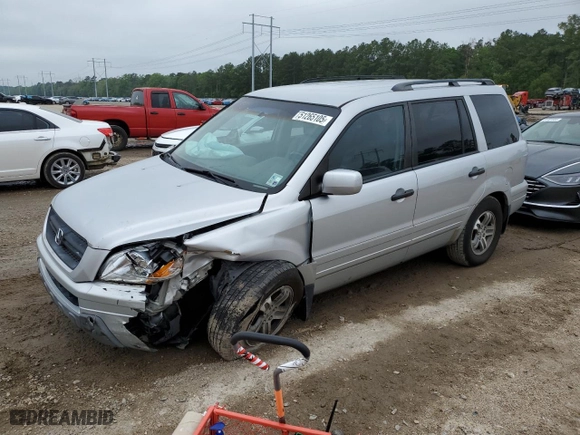 2004 Honda Pilot EX with VIN 2HKYF18564H609898, listed as a Copart auction lot 51265105 with 205,637 mi miles and Salvage Title. Bid and sale history available at carsss.com. Image 1.