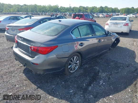 2014 Infiniti Q50 Sport with VIN JN1BV7AR3EM705555, listed as a IAAI auction lot 42221829 with 61,623 mi miles and . Bid and sale history available at DreamBid. Image 4.