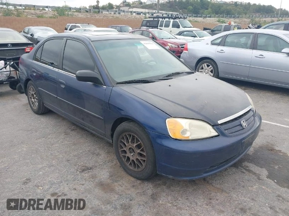 2001 Honda Civic EX with VIN 2HGES26711H573732, listed as a IAAI auction lot 42039934 with 1 mi miles. Bid and sale history available at carsss.com. Image 1.