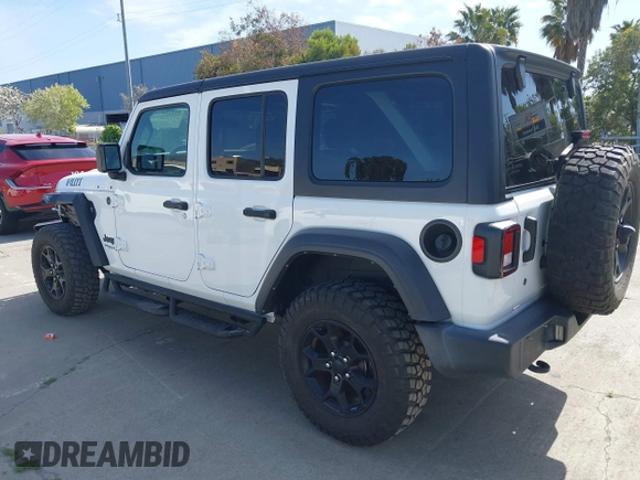 2022 Jeep Wrangler Unlimited Sport S with VIN 1C4HJXDG7NW144634, listed as a IAAI auction lot 41975242 with 29,336 mi miles. Bid and sale history available at carsss.com. Image 3.