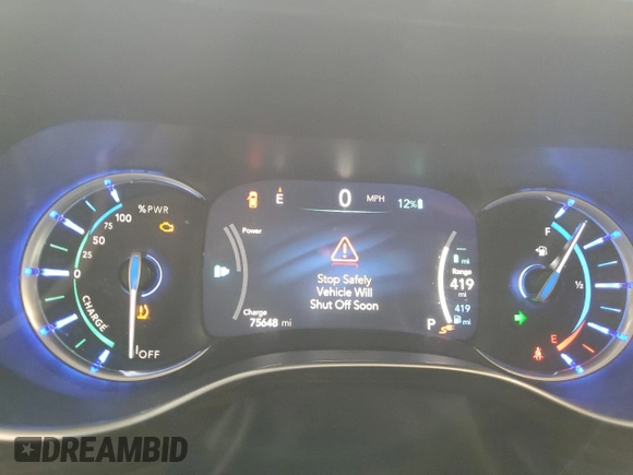 2022 Chrysler Pacifica Hybrid Limited with VIN 2C4RC1S74NR123134, listed as a Copart auction lot 57906795 with 75,648 mi miles and Salvage title. Bid and sale history available at DreamBid. Image 9.