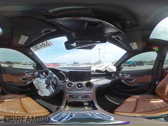 2019 Mercedes-Benz C 43 AMG with VIN 55SWF6EB4KU287626, listed as a Copart auction lot 53647985 with Not provided miles and Salvage title. Bid and sale history available at DreamBid. Image 12.