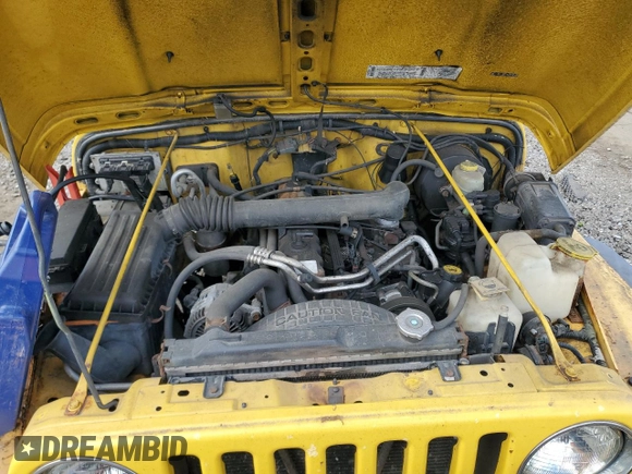 2001 Jeep Wrangler Sport z VIN 1J4FA49S01P355451, wystawiony jako Copart lot #56501545 z przebiegiem 213 027 mil mil oraz Czysty tytuł • Clean title. Historia ofert i sprzedaży dostępna na DreamBid. Obrazek 12.