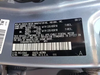 2021 Toyota Highlander XLE with VIN 5TDHZRBH1MS150749, listed as a Copart auction lot 62416335 with 43,900 mi miles and Salvage title. Bid and sale history available at DreamBid. Image 13.