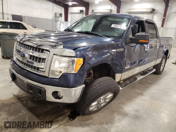 2013 Ford F-150 XL with VIN 1FTFW1ET7DKG50729, listed as a Copart auction lot 80607584 with 130,845 mi miles and Salvage Title. Bid and sale history available at carsss.com. Image 1.