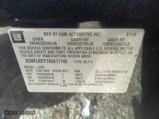 2010 Chevrolet Equinox LT w/1LT with VIN 2CNFLEEY7A6217143, listed as a IAAI auction lot 36431749 with 150,655 mi miles. Bid and sale history available at carsss.com. Image 9.